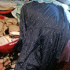 OTTO Navy and White Polka Dot Dress